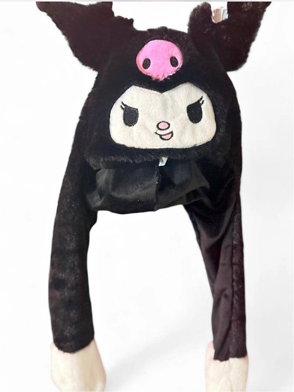 Sanrio Kuromi Plush Moving Ear Hat Black & Pink